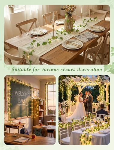 Ivy Vine Lights for Bedroom,13FT 40 LED Leaf Garland with Remote - color: Ivy, size: 40 LED-Battery & USB