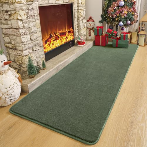 Amearea Modern Soft Hallway Runner Rug, 2x6 Sage Green Washable Runner Rugs - color: Sage Green, size: 2' x 6' (Runner)