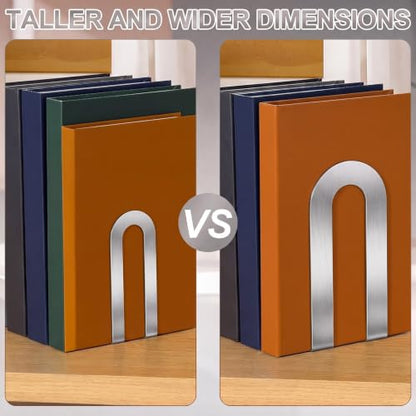 Chunful 6 Pcs Sliver Metal BookEnds Shelves, 7.5 x 5.75 x 3.5 in - color: Sliver, size: 7.5*5.75*3.5inch