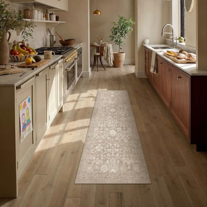 HUGEAR 2x5 Beige Neutral Runner Rugs Washable Rug Carpet - color: Beige, size: 2' x 5' (Runner)