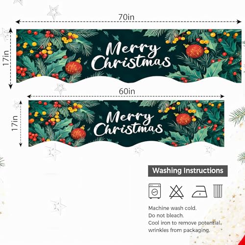 NYZE Christmas Mantel Scarf 60 x 17 Inch Fireplace Mantel Scarf Cover Decoration for Christmas Fireplace Scarf Shelf Top Runner Holiday Winter Home Decor - size: 60 x 17 in, style: Merry Christmas