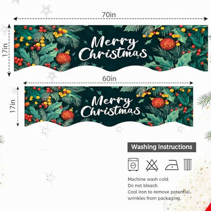 NYZE Christmas Mantel Scarf 60 x 17 Inch Fireplace Mantel Scarf Cover Decoration for Christmas Fireplace Scarf Shelf Top Runner Holiday Winter Home Decor - size: 60 x 17 in, style: Merry Christmas