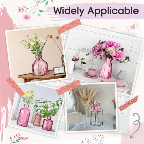 Yaomiao 30 Pcs Glass Bud Vases Centerpieces, Pink Series - color: Pink Series