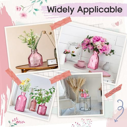 Yaomiao 30 Pcs Glass Bud Vases Centerpieces, Pink Series - color: Pink Series