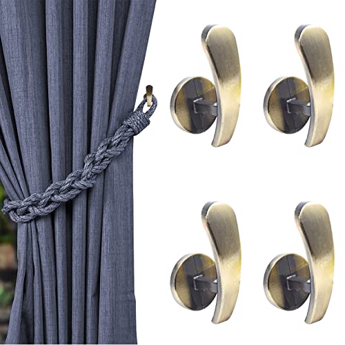 Curtain Tieback Hooks, Bronze, 4 Pack - color: Bronze, size: 4 Pcs