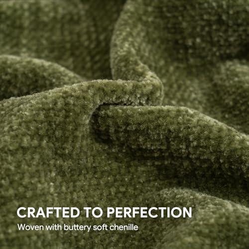 RECYCO Chenille Throw Blanket for Couch, 60"x80", Loden Green - color: Loden Green, size: 60'' X 80''