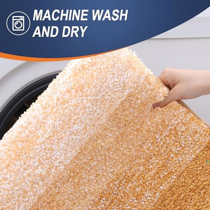 OLANLY Small Bathroom Rugs 24x16, Extra Soft Absorbent Microfiber Bath Rugs - color: Golden Yellow, size: 24" X 16"