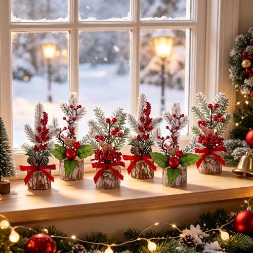 winemana Christmas Table Decorations Indoor Xmas Centerpieces Decor, 6 Pack - size: Style 8