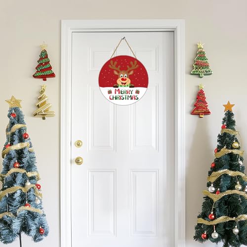 Christmas Door Decorations Cute Reindeer Christmas Wall Decor Hanging Sign