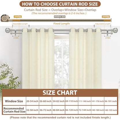 KAMANINA Double Curtain Rod 36 to 72 Inch, Adjustable Dual Rods, Silver - color: Antique Silver, size: 36-72"