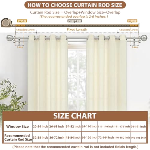 KAMANINA Double Curtain Rods for Windows 72 to 144 Inch, Adjustable, Silver - color: Antique Silver, size: 72-144"