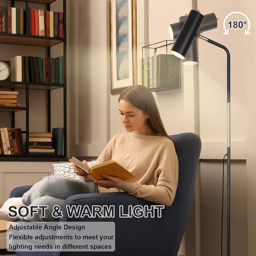 LALISU Floor Lamp, Industrial Floor Lamps for Living Rooms & Bedrooms - color: LED Black