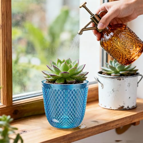 QCQHDU 2 Pack Self Watering Pots, 5.7 Inch, with Drainage Holes, Klein Blue - color: Klein Blue, size: 5.7in