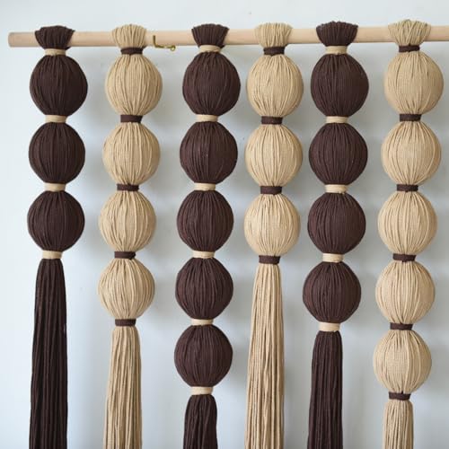 Macrame Wall Hanging Large Boho Wall Decor Natural Brown Khaki 39"W*39"L - color: Brown Khaki