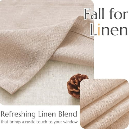 jinchan Kitchen Valance Curtain Double Layers, 50x16, 1 Panel, Warm Beige - color: Double Layer | Warm Beige, size: 50"W x 16"L (Pack of 1)