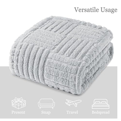 Whale Flotilla Lightweight Fleece Twin Size Blanket for Bed, Light Grey - color: Light Grey, size: Twin(60x80 Inch)