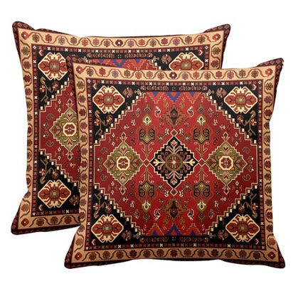Britimes Throw Pillow Covers Set of 2, 18 x 18 Inch, Red Aztec - color: Ethnic Tribal 15, size: 18" x 18" (Pack of 2)