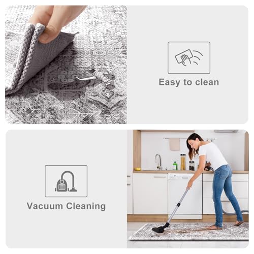 KIMODE Anti Fatigue Kitchen Mats, 2 PCS Cushioned Kitchen Rugs and Mats - color: Grey/Multi, size: 47"L x 17.3"W x 0.47"Th + 29"L x 17.3"W x 0.47"Th
