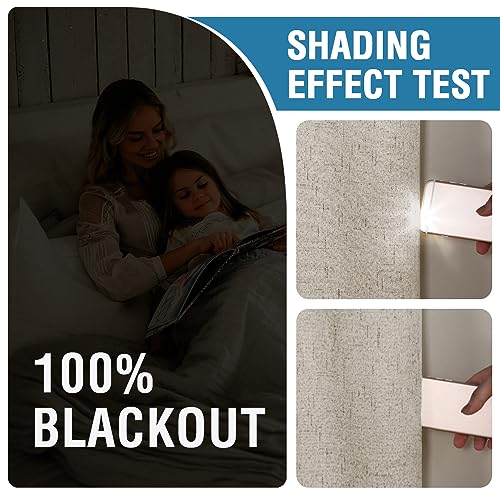 H.VERSAILTEX Faux Linen 100% Blackout Curtains for Bedroom 63 inches Long Thermal Insulated Textured Linen Look Curtain Back Tab/Rod Pocket/Hook Belt Draperies 2 Panels, 52 x 63 Inch，Stone - color: Stone, size: 52"W x 63"L (Pack of 2)