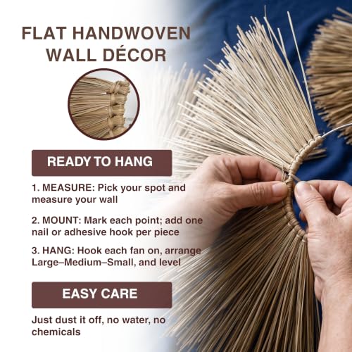 Chicvillage Handmade Wall Basket Set For Boho Decor (Set 3-Piece Sunshine)