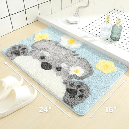 Molesun Schnauzer Bath Mat 16x24, Soft Absorbent Microfiber Bath Rugs - color: Schnauzer, size: 16" x 24"