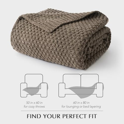 EVERGRACEHOME Chunky Chenille Knit Throw Blanket, 50 x 60, Mocha Brown - color: Mocha Brown, size: 50" X 60"