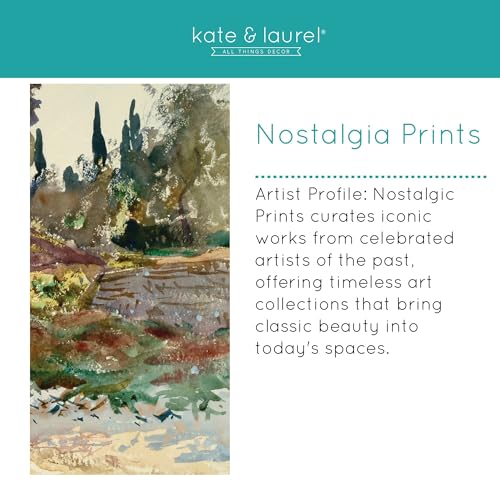 Kate and Laurel Framed Wall Art Print River Bank in Spring Van Gogh by Nostalgia Prints, 22 x 18, Castellan Distressed White Frame, Traditional, Landscape Art for Wall Decor