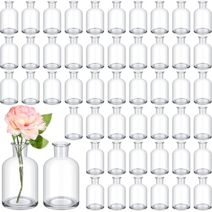 Lallisa 54 Pcs 3.15 Inches Small Glass Bud Vases Bulk Mini, Clear - color: Transparent, size: 3.15 Inches