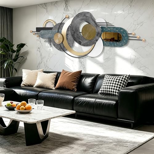 Lucky Monet Large Modern Abstract Metal Wall Art for Living Room, 59"x21.3" - color: Style 4