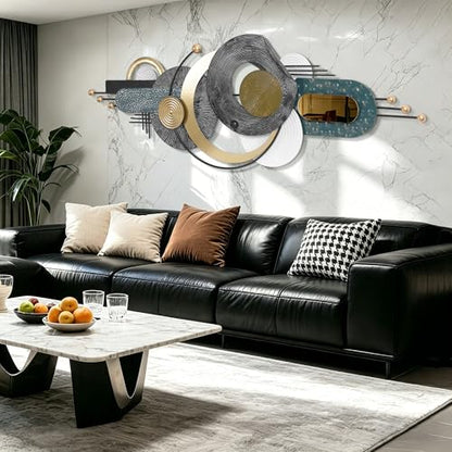Lucky Monet Large Modern Abstract Metal Wall Art for Living Room, 59"x21.3" - color: Style 4