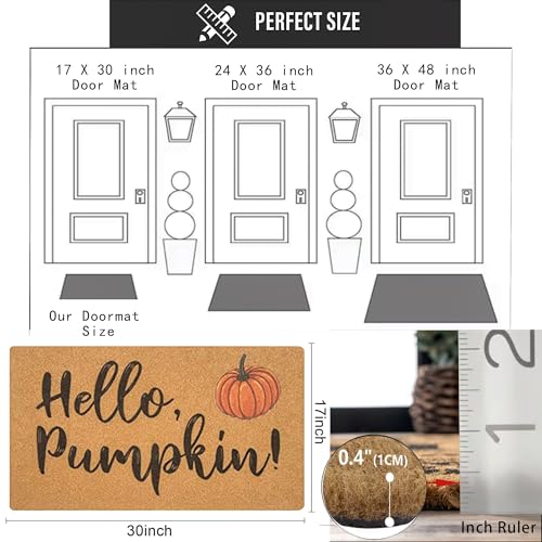 Hello-Pumpkin-Welcome-Doormats-Non-Slip-Fall-Harvest-Festival-Front-Mat - color: Hello Pumpkin