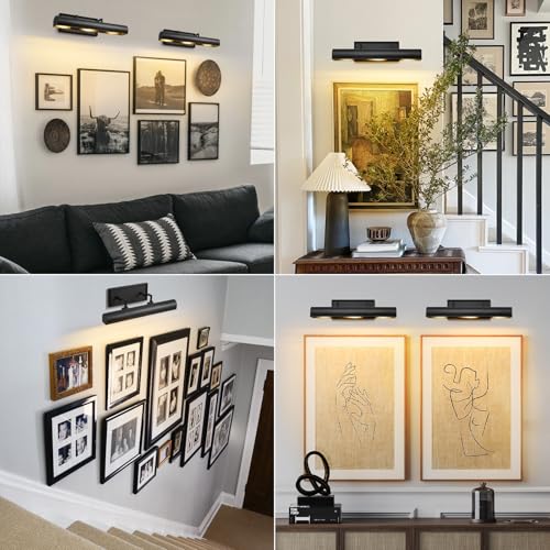 Art Picture Wall Sconce,Linear Artwork Display Wall Lights - color: Black, size: 18"-3 Bulbs
