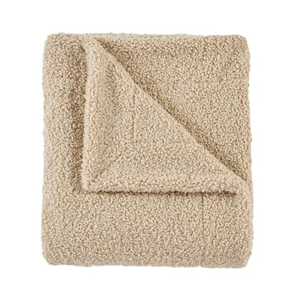 HiEnd Accents Teddy Cream 50x60 inch Boucle Throw Blanket - color: Cream, size: 50" x 60"