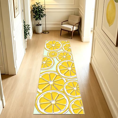AooHHooA 2x6 Lemon Runner Rug, Washable Hallway Runner Rug, Yellow - color: Lemon-1, size: 2' x 6' (Runner)