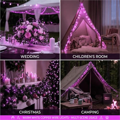 16FT 50LED Fairy Lights Battery Operated (Included), 8 Modes & Time - color: Purple, size: 1 Pack - Batteries Included