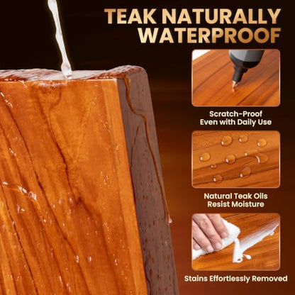 40 Inch Teak Floating Shelves Set of 1, Wall Mounted Shelves - color: Natural Teak, size: 40"L, 1-Pack