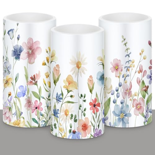 Retisee 3 Pcs Spring Wildflower Flameless Candles Battery Operated - style: Wildflower