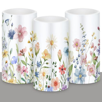 Retisee 3 Pcs Spring Wildflower Flameless Candles Battery Operated - style: Wildflower