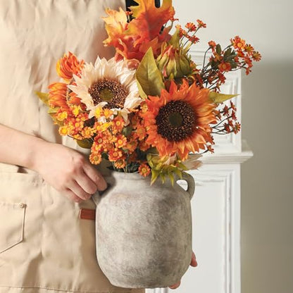 Vanselia Ceramic Flower Vase Home Table Decor Living Room Farmhouse 7.6 in - color: 7.6" Retro