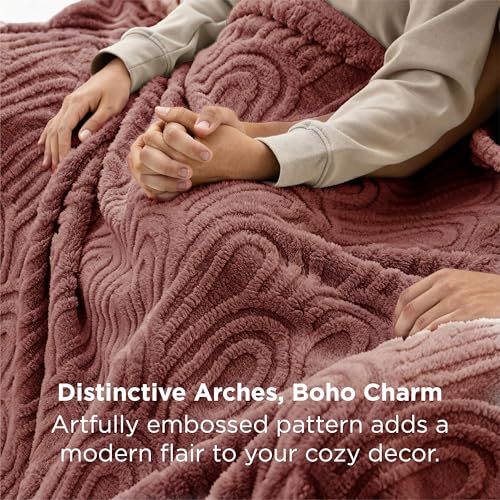Bedsure GentleSoft Fleece Blanket Queen Size for Bed - Super Soft & Cozy, Fluffy Blankets for Women & Girls, Ideal for Sofa & Couch, Dusty Rose, 90x90 Inches - color: Dusty Rose, size: Queen (90" x 90")