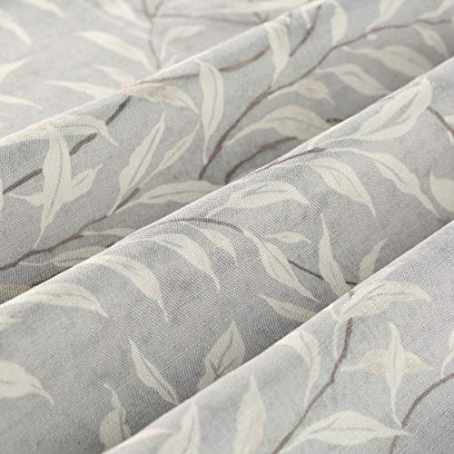 VOGOL Tier Curtains 24 Inch Length Grey Small Window Curtains for Bathroom Laundry Room Basement Rod Pocket Lovely Leaf Print Window Drapes, 30 x 24, 2 Panels - color: Grey, size: 30"W x 24"L (Pack of 2)