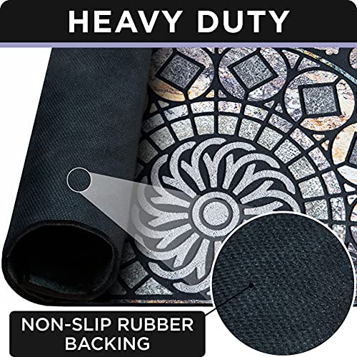 ubdyo Outdoor Rug for Patio, Door Mat Outside Entrance - Grey, 23" x 36" - color: XL Gray Round
