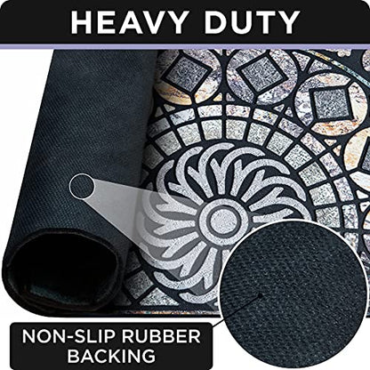 ubdyo Outdoor Rug for Patio, Door Mat Outside Entrance - Grey, 23" x 36" - color: XL Gray Round