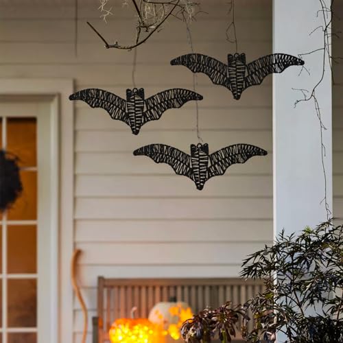 3 Pack Halloween Decorations Indoor Bat Wall Decor with Batteries Included