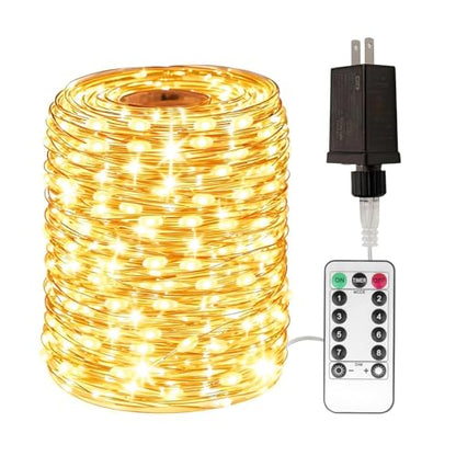 328FT 1000 LED Fairy Lights Plug in Twinkle Lights Silver Wire