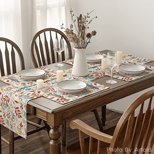 Artoid Mode Eucalyptus Fall Placemats Set of 4-12 x 18 Inch - size: 12" x 18", Rectangular Set of 4