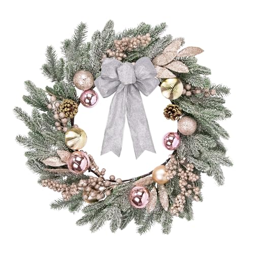 Christmas Wreaths for Front Door Decor Flower, 20" Winter Pine - color: Wreaths 2