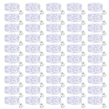 btfarm 50 Pack Fairy Lights Battery Operated Twinkle Lights with 3 Modes - color: Cool White, size: 50 Pack