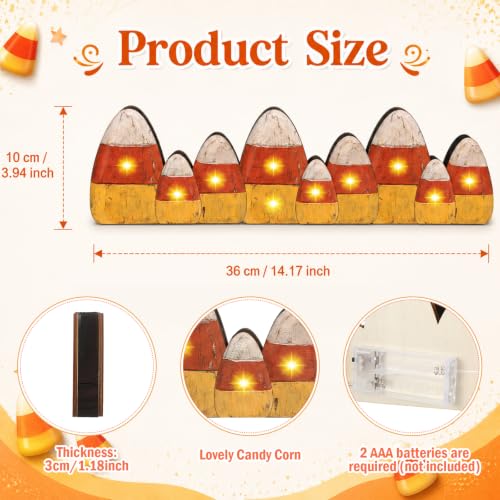 Yousoontic Lighted Candy Corn Decor for Halloween Fall Table Centerpieces - style: Candy Corn
