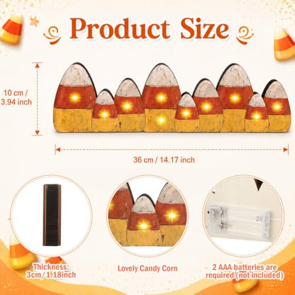 Yousoontic Lighted Candy Corn Decor for Halloween Fall Table Centerpieces - style: Candy Corn
